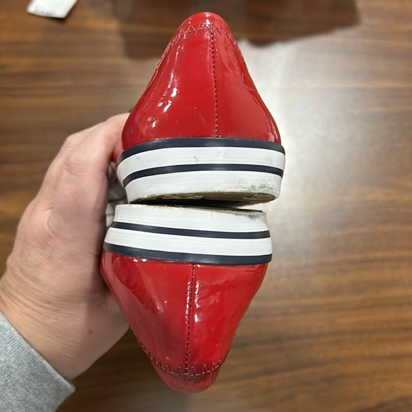 Tory Burch Cherry Red Channing Reva Patent Leather Sneaker Flats - Picture 8 of 12